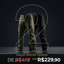 Calça cargo masculina tática de tecido ripstop em poliéster com múltiplos bolsos com zíper na lateral e coxa, corte reto e passante largo para cinto tático, disponível em várias opções de tamanho do P ao EGG, ideal para uso urbano e ao ar livre.