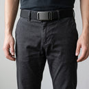 Cinto tático masculino em nylon canelado de alta densidade com fivela automática de catraca em liga metálica gunmetal fosco, largura de 3,6 cm, comprimento de 120 cm cortável, disponível em preto, caqui, marrom, cinza, verde militar e azul marinho, com sistema de liberação rápida lateral.