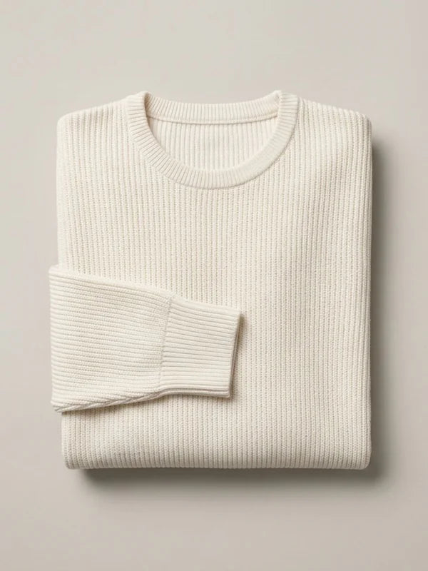 Suéter Masculino Gola Careca em Tricô | Blusa de Frio Masculina