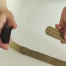 Cinto tático masculino em nylon canelado de alta densidade com fivela automática de catraca em liga metálica gunmetal fosco, largura de 3,6 cm, comprimento de 120 cm cortável, disponível em preto, caqui, marrom, cinza, verde militar e azul marinho, com sistema de liberação rápida lateral.